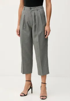 Sisley pantaloni culoarea gri, fason tigareta, high waist, 4V99LF07S imagine