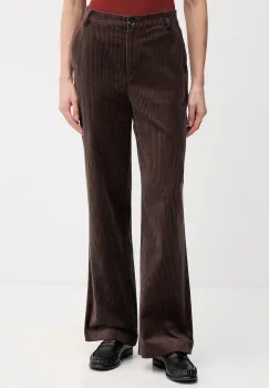 Sisley pantaloni culoarea maro, drept, high waist, 49L0LF07U imagine