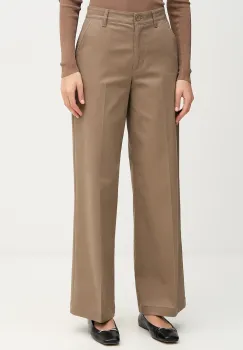 Sisley pantaloni culoarea maro, lat, high waist, 4AI6LE03G imagine