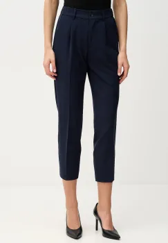 Sisley pantaloni culoarea negru, drept, high waist imagine