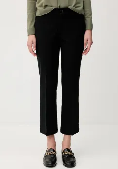 Sisley pantaloni culoarea negru, drept, medium waist imagine