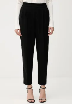 Sisley pantaloni culoarea negru, fason chinos, high waist, 41YPLF043 imagine