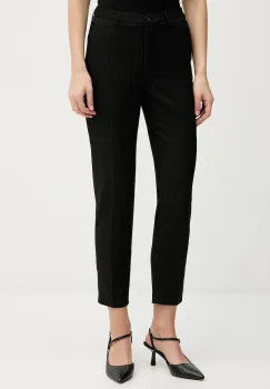 Sisley pantaloni culoarea negru, mulata, medium waist, 42T7LF07X imagine