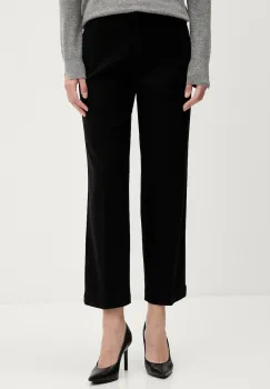 Sisley pantaloni culoarea violet, drept, high waist, 4K2ZLF03V imagine