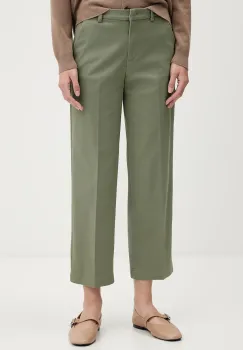 Sisley pantaloni culoarea violet, drept, high waist, 4K2ZLF03V imagine