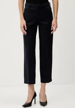 Sisley pantaloni culoarea violet, drept, high waist, 4K2ZLF03V imagine