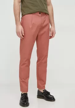 Sisley pantaloni de bumbac culoarea roz, drept imagine