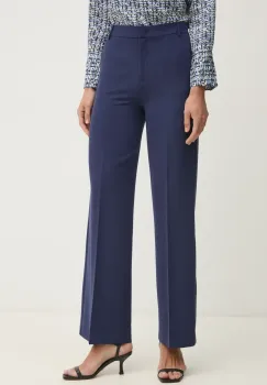 Sisley pantaloni femei, culoarea albastru marin, drept, high waist, 4KVXLF02I imagine