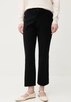 Sisley pantaloni femei, culoarea negru, drept, medium waist imagine