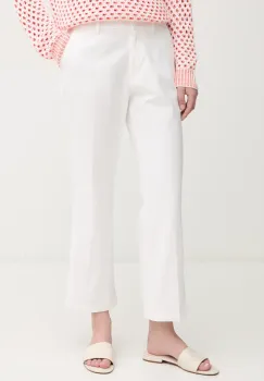 Sisley pantaloni femei, culoarea negru, drept, medium waist imagine