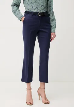 Sisley pantaloni femei, culoarea negru, drept, medium waist imagine