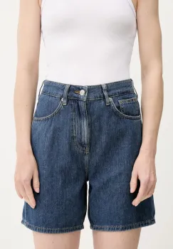 Sisley pantaloni scurti jeans uni, high waist, 4IHQL901M imagine