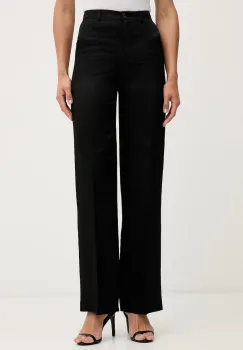 Sisley pantaloni straight pentru femei cu amestec de in imagine