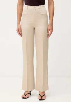 Sisley pantaloni straight pentru femei cu amestec de in imagine