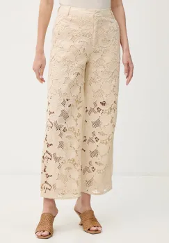 Sisley pantaloni straight pentru femei, din bumbac imagine