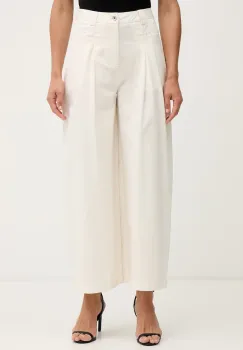 Sisley pantaloni straight pentru femei din bumbac imagine