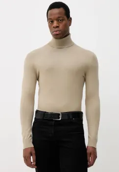 Sisley pulover culoarea bleumarin, light, cu guler, 10F2S2244 imagine