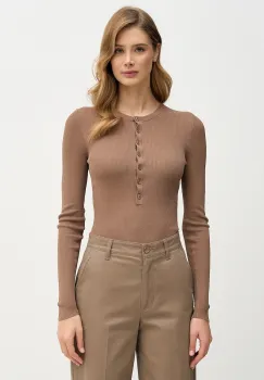 Sisley pulover culoarea maro, light, 19EQM2024 imagine