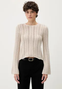 Sisley pulover de bumbac culoarea bej, light, 1494M106O imagine