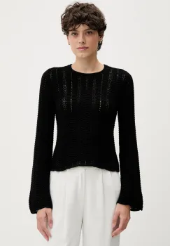 Sisley pulover de bumbac culoarea negru, light, 1494M106O imagine