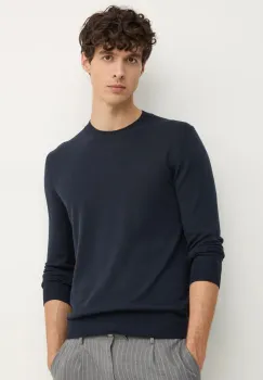 Sisley pulover de lana barbati, culoarea albastru marin, light, 11BAS100Y imagine