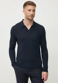 Sisley pulover de lana barbati, culoarea bleumarin, light, 11BAS300J imagine