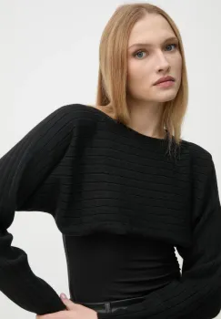 Sisley pulover de lana femei, culoarea negru, light, 128YM105K imagine