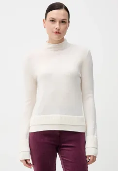 Sisley pulover din amestec de lana culoarea bej, light, cu turtleneck, 122WL202B imagine