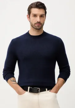 Sisley pulover din amestec de lana culoarea bleumarin, light, 18AYS104L imagine