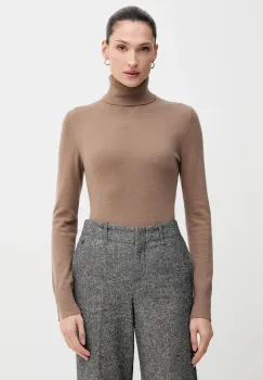 Sisley pulover din amestec de lana culoarea gri, light, cu guler, 102HM2174 imagine