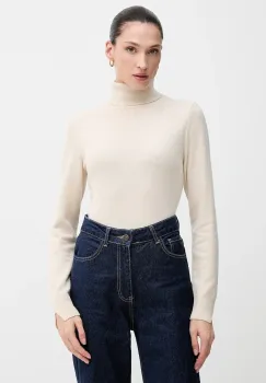 Sisley pulover din amestec de lana culoarea gri, light, cu guler, 102HM2174 imagine