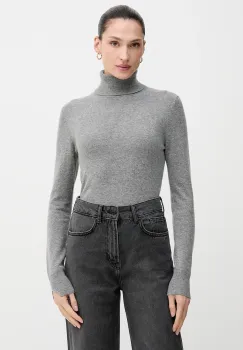 Sisley pulover din amestec de lana culoarea gri, light, cu guler, 102HM2174 imagine