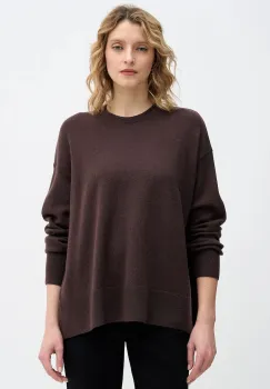 Sisley pulover din amestec de lana culoarea maro, light, 18AYM103K imagine