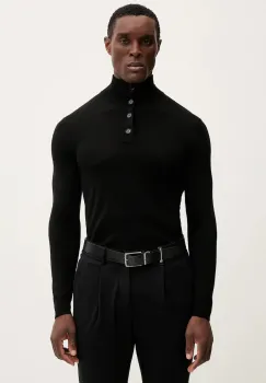 Sisley pulover din amestec de lana culoarea negru, light, 11BAS200W imagine