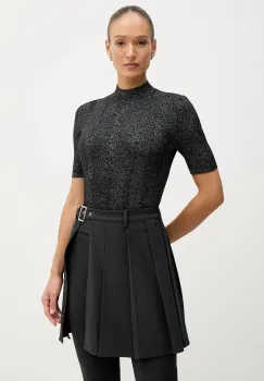 Sisley pulover din amestec de lana culoarea negru, light, cu turtleneck, 1WH2M2025 imagine