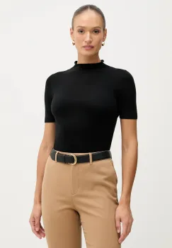Sisley pulover din amestec de lana culoarea rosu, cu turtleneck, 11BAM105P imagine