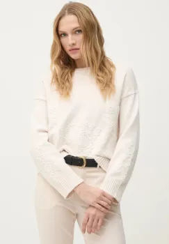 Sisley pulover din amestec de lana femei, culoarea bej, 16MHM105M imagine