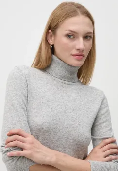 Sisley pulover din amestec de lana femei, culoarea gri, light, cu guler, 102HM2174 imagine