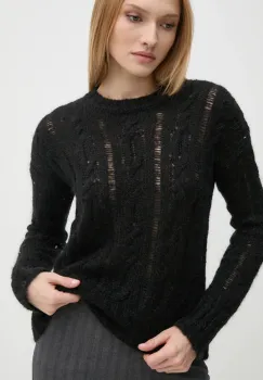 Sisley pulover din amestec de lana femei, culoarea negru, light, 1342M105E imagine