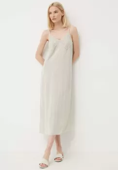 Sisley rochie culoarea bej, maxi, drept imagine