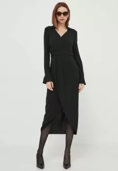 Sisley rochie culoarea negru, maxi, mulata imagine