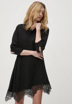 Sisley rochie culoarea negru, mini, drept, 4W8ALV069 imagine