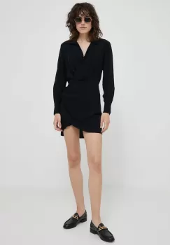 Sisley rochie culoarea negru, mini, drept imagine