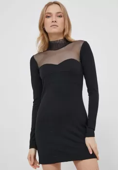 Sisley rochie culoarea negru, mini, evazati imagine