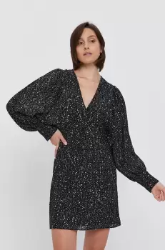 Sisley Rochie culoarea negru, mini, model drept imagine