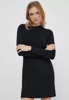 Sisley rochie culoarea negru, mini, mulata imagine