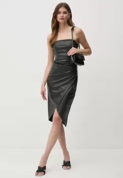 Sisley rochie culoarea negru, mini, mulata, 45FSLV062 imagine