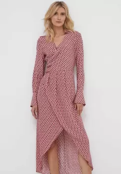 Sisley rochie culoarea roz, maxi, evazati imagine