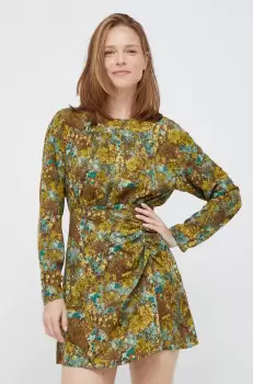 Sisley rochie culoarea verde, mini, drept imagine