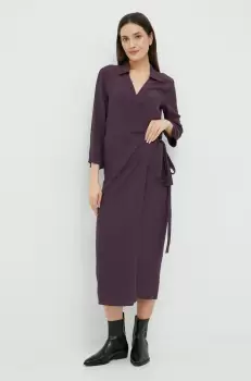 Sisley rochie culoarea violet, maxi, drept imagine